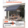 VEVOR Manual Retractable Awning, 98" Outdoor Retractable Patio Awning Sunshade Shelter, Height Adjustable Patio Door Window Canopy with Manual Crank Handle for Backyard, Garden, Balcony, Dark Gray