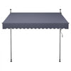 VEVOR Manual Retractable Awning, 98" Outdoor Retractable Patio Awning Sunshade Shelter, Height Adjustable Patio Door Window Canopy with Manual Crank Handle for Backyard, Garden, Balcony, Dark Gray
