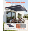 VEVOR Manual Retractable Awning, 9.8' x 8.2' Outdoor Patio Awning Retractable Sun Shade, Patio Door Window Water-Resistant Polyester Sunshade Shelter with Crank Handle for Deck, Balcony, Yard, Gray