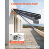 VEVOR Manual Retractable Awning, 9.8' x 8.2' Outdoor Patio Awning Retractable Sun Shade, Patio Door Window Water-Resistant Polyester Sunshade Shelter with Crank Handle for Deck, Balcony, Yard, Gray