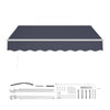VEVOR Manual Retractable Awning, 9.8' x 8.2' Outdoor Patio Awning Retractable Sun Shade, Patio Door Window Water-Resistant Polyester Sunshade Shelter with Crank Handle for Deck, Balcony, Yard, Gray