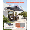 VEVOR Manual Retractable Awning, 13.1' x 9.8' Outdoor Patio Awning Retractable Sun Shade, Patio Door Window Water-Resistant Polyester Sunshade Shelter with Crank Handle for Deck, Balcony, Yard, Gray