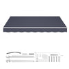 VEVOR Manual Retractable Awning, 13.1' x 9.8' Outdoor Patio Awning Retractable Sun Shade, Patio Door Window Water-Resistant Polyester Sunshade Shelter with Crank Handle for Deck, Balcony, Yard, Gray