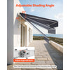 VEVOR Manual Retractable Awning, 8.2' x 6.6' Outdoor Patio Awning Retractable Sun Shade, Patio Door Window Water-Resistant Polyester Sunshade Shelter with Crank Handle for Deck, Balcony, Yard, Gray