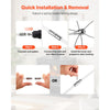 VEVOR Chimney Sweep Kit, 23 ft Maximum Extendable Length Chimney Brush, Chimney Cleaner Sweeper with Dual Brush Heads, Brush & Goggles, Fireplace Cleaning Tool for Square, Rectangle, Arch Chimneys