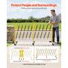 VEVOR Double Expandable Barricades, 18FT Industrial Safety Barriers, Flexible Mobile Barricade with Locking Casters, Portable Folding Security Gate Metal Traffic Fence for Driveway Warehouse Elevator