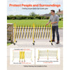 VEVOR Double Expandable Barricades, 25FT Industrial Safety Barriers, Flexible Mobile Barricade with Locking Casters, Portable Folding Security Gate Metal Traffic Fence for Driveway Warehouse Elevator