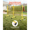 VEVOR Double Expandable Barricades, 25FT Industrial Safety Barriers, Flexible Mobile Barricade with Locking Casters, Portable Folding Security Gate Metal Traffic Fence for Driveway Warehouse Elevator