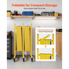 VEVOR Double Expandable Barricades, 25FT Industrial Safety Barriers, Flexible Mobile Barricade with Locking Casters, Portable Folding Security Gate Metal Traffic Fence for Driveway Warehouse Elevator