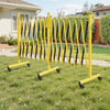 VEVOR Double Expandable Barricades, 25FT Industrial Safety Barriers, Flexible Mobile Barricade with Locking Casters, Portable Folding Security Gate Metal Traffic Fence for Driveway Warehouse Elevator
