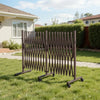 VEVOR Double Expandable Barricades, 20FT Expandable Safety Barrier, Flexible Mobile Barricade with Locking Casters, Portable Folding Security Gate Metal Traffic Fence for Patio Garden Stairway