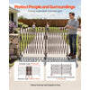 VEVOR Double Expandable Barricades, 27FT Expandable Safety Barrier, 0-180° Rotatable Mobile Barricade with Locking Casters, Portable Folding Security Gate Traffic Fence for Patio Garden Stairway