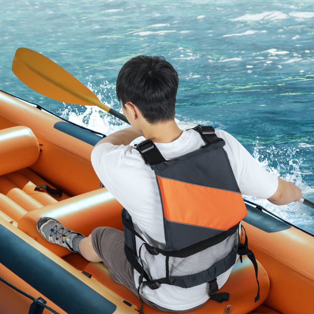 VEVOR Life Vest for Watersports (PFD), Life Jacket with Waterproof Nylon & 110N Buoyancy, Life Vest/Jacket for Any Water Activity-Fishing, Kayaking, Surfing and More, Men and Women XL