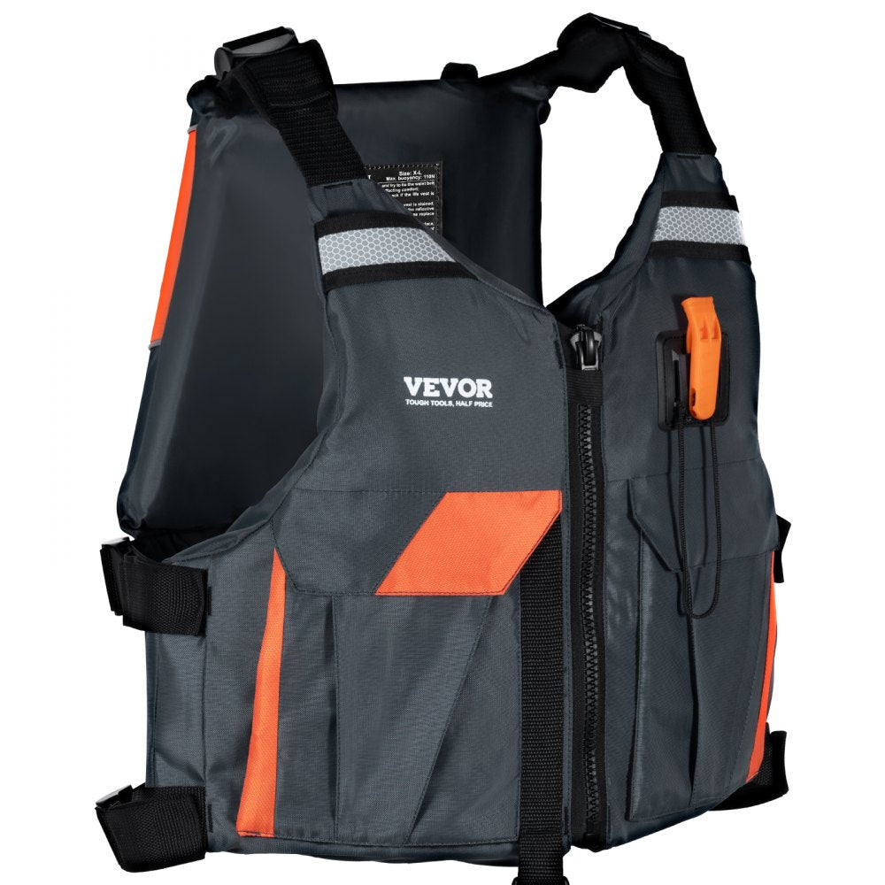 VEVOR Life Vest for Watersports (PFD), Life Jacket with Waterproof Nylon & 110N Buoyancy, Life Vest/Jacket for Any Water Activity-Fishing, Kayaking, Surfing and More, Men and Women XL