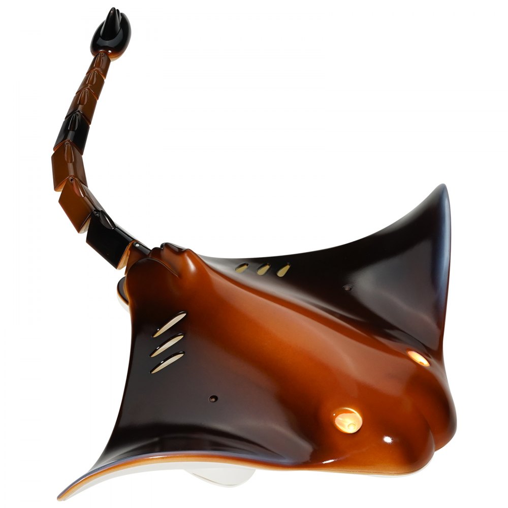 VEVOR Remote Control Manta Ray Toy, 2.4GHz High Simulation Robot Manta Ray with Light, 2 Rechargeable Batteries, for Pool, Bathtub or Lake, Swimming RC Boat Toy for 6+ Year Old Boys and Girls Gift