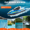 VEVOR RC Boat, 2.4GHz 12 km/h, Remote Control Boat for Pools & Lakes, Racing Boat with LED Light, 2 Rechargeable Batteries, Whole Body Waterproof, Water Play Toy Gift for Adults Boys & Girls, Blue