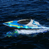 VEVOR RC Boat, 2.4GHz 12 km/h, Remote Control Boat for Pools & Lakes, Racing Boat with LED Light, 2 Rechargeable Batteries, Whole Body Waterproof, Water Play Toy Gift for Adults Boys & Girls, Blue
