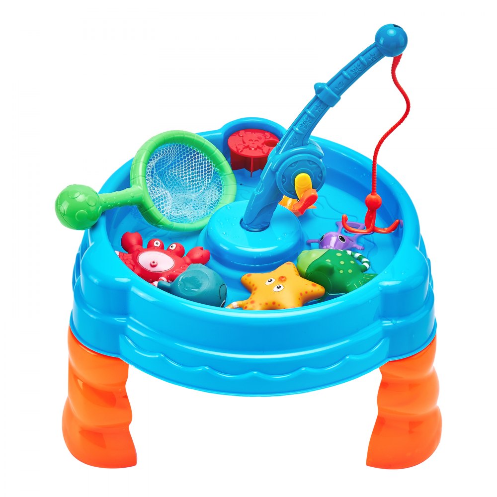 VEVOR Water Table for Toddlers, Kids Activity Sensory Table, Fish 'n Splash Water Playset with 9PCS Toy Accessories, Summer Water Activity Table with Fishing Game Set for 3+ Years Boys Girls