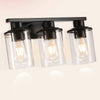 VEVOR 3-Light Bathroom Light Fixtures, Modern Vanity Light Fixture over Mirror, Bathroom Wall Sconce Lamp with Clear Glass Shade, E26 Ceramic Socket for Bedroom Living Room Hallway (Bulb Not Included)