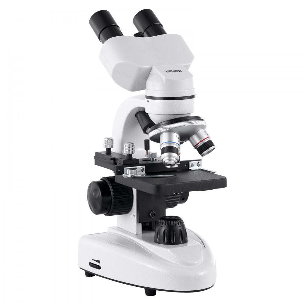 VEVOR Compound Binocular Microscope, 40-2000X Magnification, Professional Compound Microscope for Adult with Phone Adapter, LED Light, Aluminum Alloy Body, for Lab, School, Home, Education