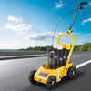 VEVOR Striping Line Marking Machine, 24 x 13 x 35.4 inch, 4-Wheel, Heavy Duty Striping Line Machine with 2-4 inch Adjustable Width, Make Clear Edge Line for Roads, Parking Lots, Sports Field, Yellow