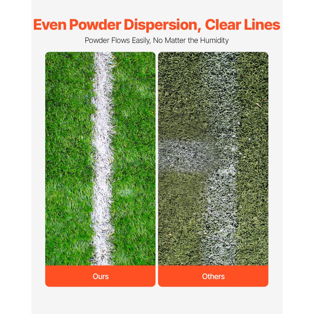 VEVOR Dry Line Marker, 2-Wheel, 2 or 4 in Lines, Field Dry Line Chalker, Adjustable Line Marker, with Rubber Adjustment Handle, 25 lbs Large Powder Capacity, for Baseball and Softball Infield, Green