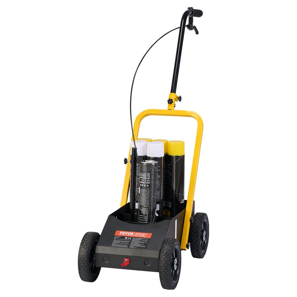 VEVOR Striping Line Marking Machine, 24 x 13 x 35.4 in, 4-Wheel, Heavy Duty Striping Line Marking Machine, Striping Line Machine with Adjustable Width, for Roads, Parking Lots, Sports Field, Black