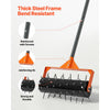 VEVOR Rolling Lawn Aerator, 15 in Manual Push Aerator Roller with 42 Spikes & 60 in Long Handle, Fillable Drum for Added Weight, Heavy-Duty Lawn Soil Penetrator for Garden Yard Compacted Soils