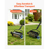 VEVOR Lawn Aerator, 18 in Manual Push Spike Aerator with 4 Wheels & Handle, Heavy Duty Grass Aerators, Supports 40 lbs Added Weight, Rolling Lawn Aeration Tool for Garden Yard Aeration Soil Health