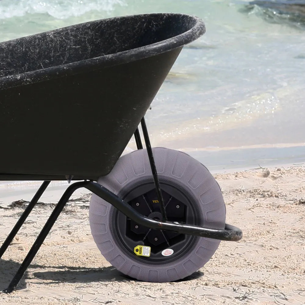 VEVOR Beach Balloon Wheels, 16" Replacement Sand Tires, TPU Cart Tires for Kayak Dolly, Canoe Cart and Buggy with Free Air Pump, 2-Pack