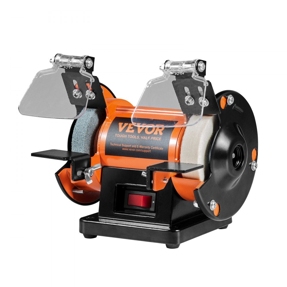 VEVOR Jewelry Polisher, Bench Grinder Polishing & Buffing Machine, 3590RPM Bench Lathe Polisher with 1 Wool Wheel & 1 Abrasive Fiber Wheel & 1 Grinding Wheel & 100pcs Tools