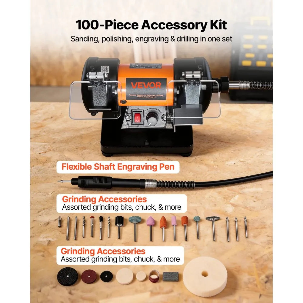 Vevor Bench Buffer Polisher Adjustable Speed Jewelry Polishing Machine ...