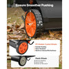 VEVOR Push Lawn Sweeper, 30 in Leaf & Grass Collector with 12 cu. ft. Hopper Bag, Adjustable Brush Height & Spinning Brushes, Heavy Duty Yard Sweeper with Rubber Wheels for Leaves Grass Cleanup
