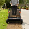 VEVOR Push Lawn Sweeper, 30 in Leaf & Grass Collector with 12 cu. ft. Hopper Bag, Adjustable Brush Height & Spinning Brushes, Heavy Duty Yard Sweeper with Rubber Wheels for Leaves Grass Cleanup