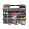 VEVOR Small Parts Organizer, 34-Compartment Double Side Tools Organizer Box with 24 Removable Dividers, PP Hardware Storage Box with Safety Latch & Portable Handle for Nuts, Bolts, Screws, Nails