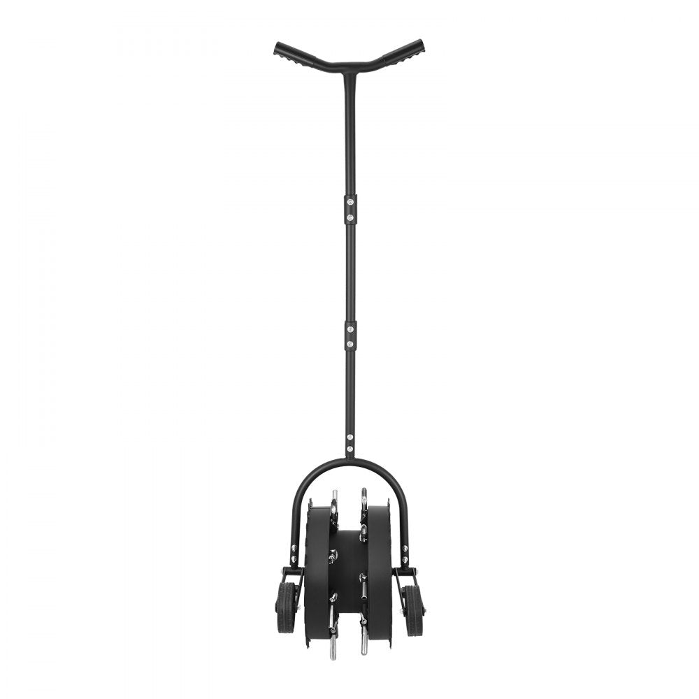 VEVOR Rolling Lawn Core Aerator, 16.6 in Coring Aerator Roller with Anti-Clog Tines, Heavy Duty & Rust-Resistant, Yard Grass Pulling Plugs Manual Aeration Tool for Compacted Garden Soil Loosening