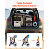 VEVOR Beach Cart with Large Wheels for Sand, 165 lbs Load Capacity, Heavy Duty Folding Beach Wagon with 12" Balloon Wheels, Insulated Cooler Bag, Umbrella Holder, Holds 4 Chairs for Camping & Fishing