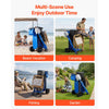 VEVOR Beach Cart with Large Wheels for Sand, 165 lbs Load Capacity, Heavy Duty Folding Beach Wagon with 10" Solid Wheels, Insulated Cooler Bag, Umbrella Holder, Holds 4 Chairs for Camping & Fishing