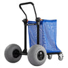 VEVOR Beach Cart with Large Wheels for Sand, 165 lbs Load Capacity, Heavy Duty Folding Beach Wagon with 12" Balloon Wheels, Storage Bag, 180° Adjustable Handlebar, Dolly for Camping Fishing Garden