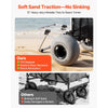 VEVOR Beach Dolly with Big Wheels for Sand, 20" x 15" Cargo Deck, Folding Sand Cart with 12" Balloon Wheels, 165 lbs Loading Capacity & 34" to 46" Adjustable Height, Heavy Duty Cart for Beach Camping