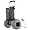 VEVOR Beach Dolly with Big Wheels for Sand, 20" x 15" Cargo Deck, Folding Sand Cart with 12" Balloon Wheels, 165 lbs Loading Capacity & 34" to 46" Adjustable Height, Heavy Duty Cart for Beach Camping
