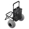 VEVOR Beach Dolly with Big Wheels for Sand, 18" x 15" Cargo Deck, Folding Sand Cart with 12" Balloon Wheels, 165 lbs Loading Capacity & 34" to 45" Adjustable Height, Heavy Duty Cart for Beach Camping