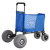 VEVOR Beach Cart with Large Wheels for Sand, 165 lbs Load Capacity, Heavy Duty Folding Beach Wagon with 12" Balloon Wheels, Storage Bag, 33" to 45" Adjustable Height, Dolly for Camping Fishing Garden