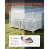 VEVOR 3 Panels Outdoor Privacy Screen, 36 x 45 in Air Conditioner Fence with 19.7 in Ground Stakes, Pool Equipment Enclosure, Strip Vinyl Privacy Fence, Ideal for Trash Can and A/C Units, White