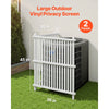 VEVOR 2 Panels Outdoor Privacy Screen, 36 x 45 in Air Conditioner Fence with 19.7 in Ground Stakes, Pool Equipment Enclosure, Strip Vinyl Privacy Fence, Ideal for Trash Can and A/C Units, White