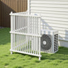 VEVOR 2 Panels Outdoor Privacy Screen, 36 x 45 in Air Conditioner Fence with 19.7 in Ground Stakes, Pool Equipment Enclosure, Strip Vinyl Privacy Fence, Ideal for Trash Can and A/C Units, White