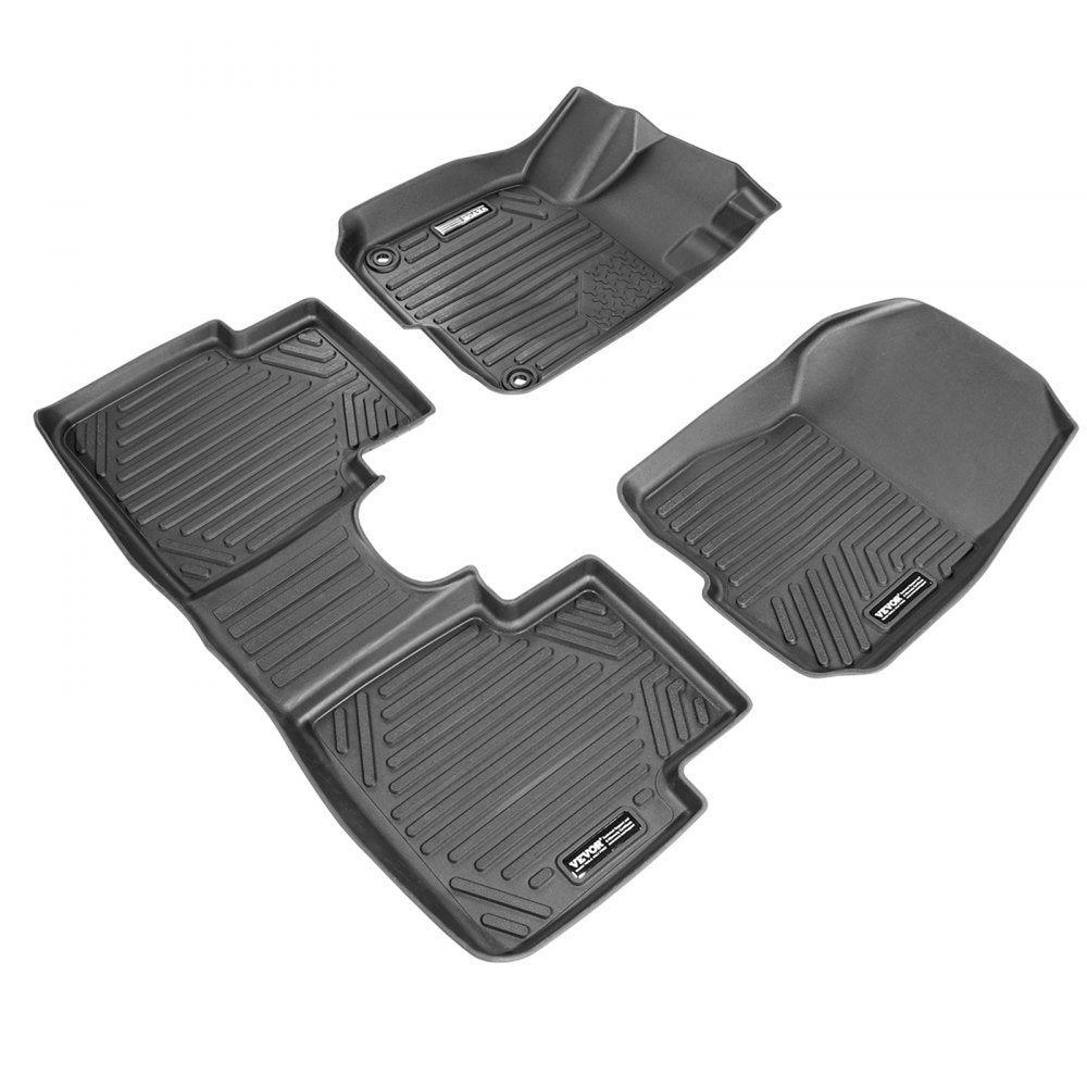 VEVOR Automotive Floor Mats, Fits for Honda CR-V (Hybrid Models) 2017-2022, 3 pcs Front and 2nd Row Liners, All Weather Custom Fit TPE Vehicle Floor Mats, Easy to Clean Floor Liners for SUV, Black