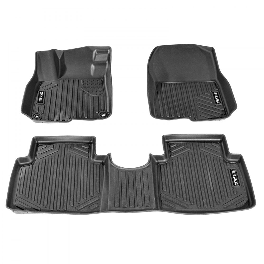 VEVOR Automotive Floor Mats, Fits for Honda CR-V (Hybrid Models) 2017-2022, 3 pcs Front and 2nd Row Liners, All Weather Custom Fit TPE Vehicle Floor Mats, Easy to Clean Floor Liners for SUV, Black