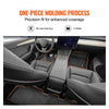 VEVOR Automotive Floor Mats, Fits for Tesla Model Y 2021-2024, 3 pcs Front and 2nd Row Liners, All Weather Custom Fit TPE Vehicle Floor Mats, Easy to Clean and Secure Floor Liners for SUV, Black