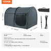 VEVOR Bed Tent, Pongee Fabric, 4 Doors Breathable Dream Tent with 0.28 in Fiber Poles on Bed Privacy, Full Size Block out Light Sleeping Bed Canopy, Fit for Kids Playhouse and Adults Sleeping Tent